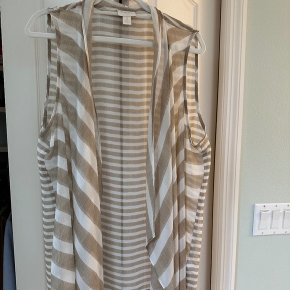 Chico's Striped Semi-sheer Overlay - Picture 1 of 6